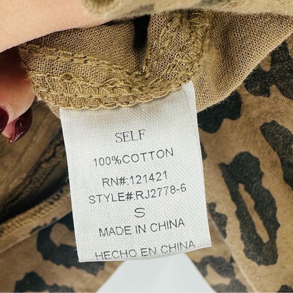 NEW Ellison Leopard Print Zip Up Utility Jacket Adjustable Drawstring Size S - Picture 9 of 12